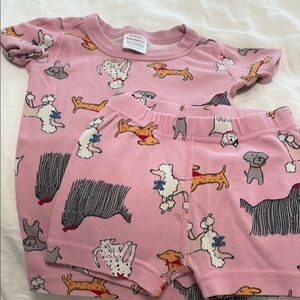 Hanna Pink Dog Print Baby Outfit